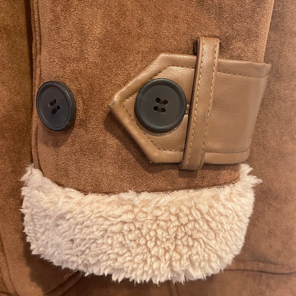 Avec Les Filles Faux Shearling Trench Coat size XS - Picture 12 of 13
